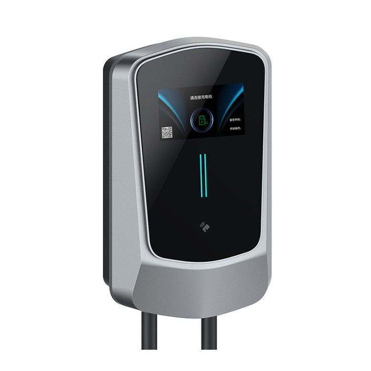 Pengisi daya kendaraan listrik komersial Tipe 2 App Wall EV Charger 4.3 Inch Display