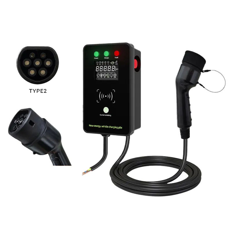 AC 220V Swiping Card 5 Gears Wall Mounted EV Charging Station dengan layar LED