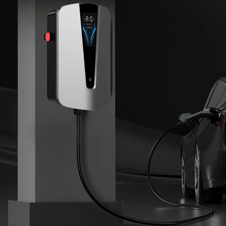 4.3 Inch Screen 22 Kilowatt 5m Kabel Wall EV Charger Untuk Tesla Fast Charging Rumah