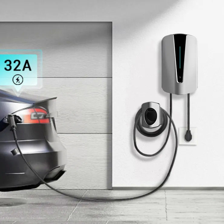 App Control Swipe Card 32A 48A Fireproof PC Home Smart Wall EV Charger Standar Amerika