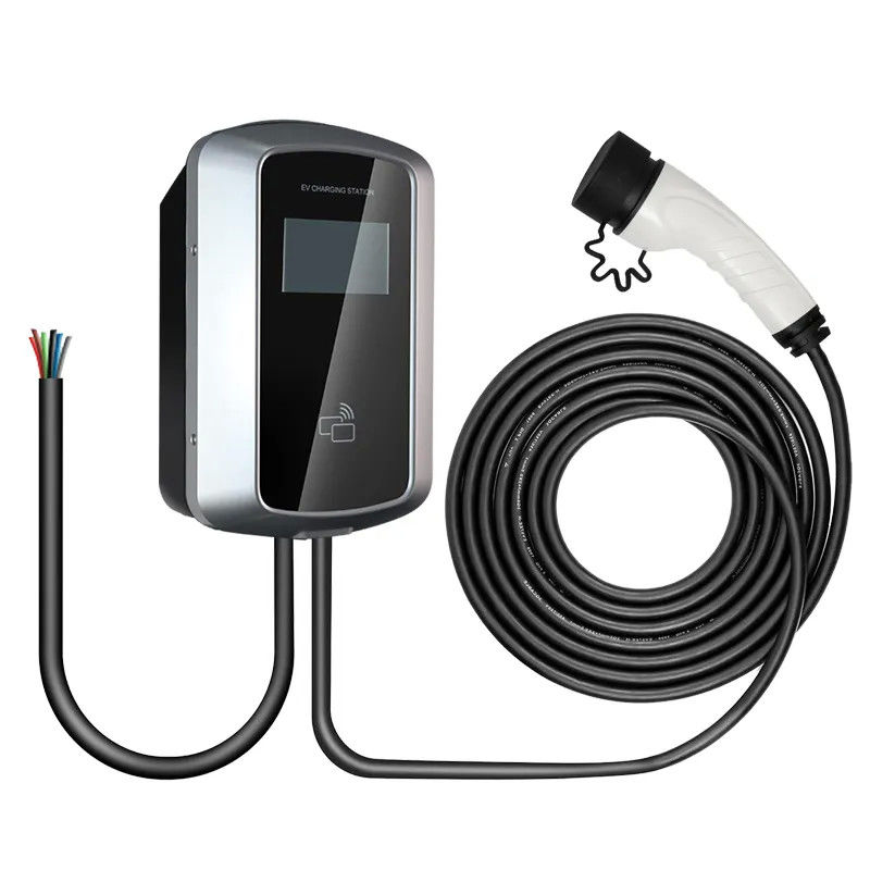 Kartu RFID WiFi Bluetooth Stasiun pengisian daya EV yang dipasang di dinding AC Car Charger 16A 380V