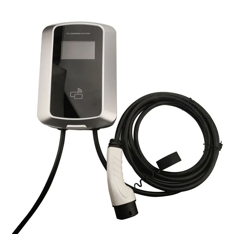 3 Fase LCD Screen Display Wall Mounted EV Charging Station 7kw EV Charging Point