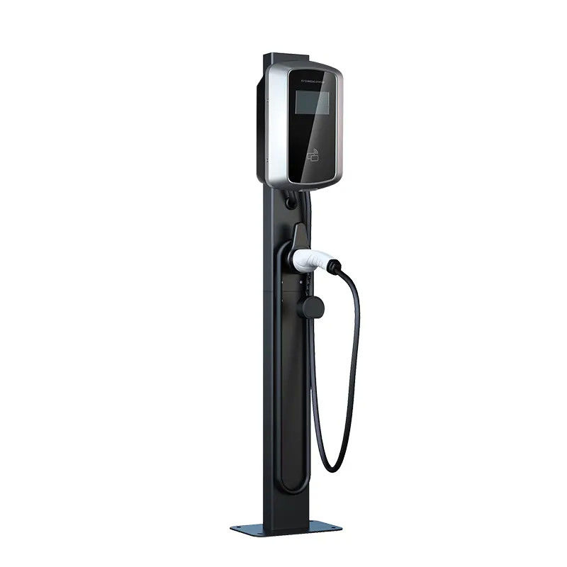 3 Fase LCD Screen Display Wall Mounted EV Charging Station 7kw EV Charging Point