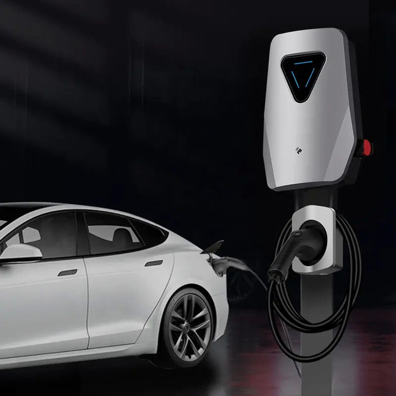 220V Fast Charging Single Gun Wall EV Charger Dengan Layar LED 4,3 Inci