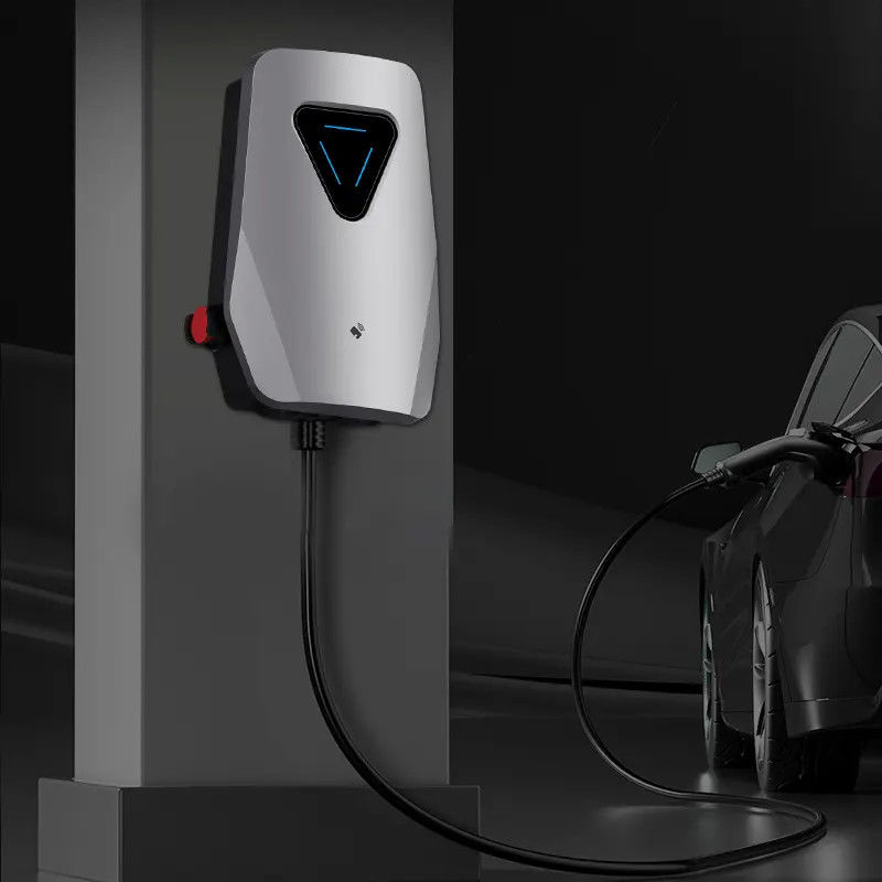 220V Fast Charging Single Gun Wall EV Charger Dengan Layar LED 4,3 Inci