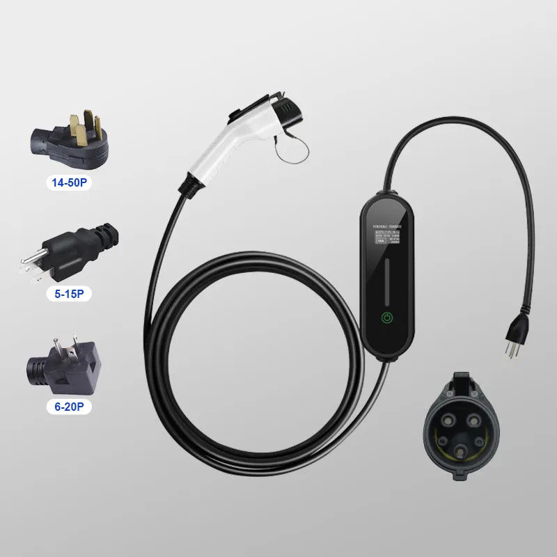 Waterproof Shell 5 Meter Kabel 16A LED Indikator AC Fast Charger Untuk EV
