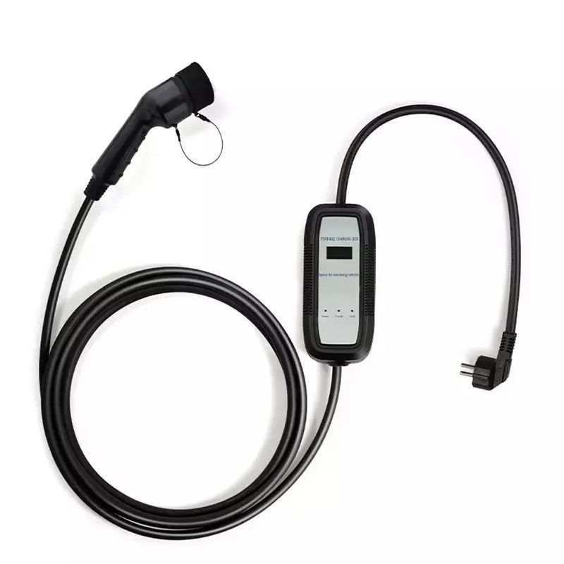 Lampu tahan petir 32A Tipe 1 dan Tipe 2 Portable AC EV Charger Dengan Layar
