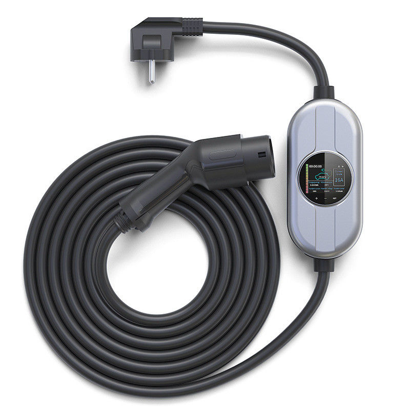 16A 32A 2,5 Inci Layar LCD Portable EV Charging Station EV Charger Tipe 1 FCC