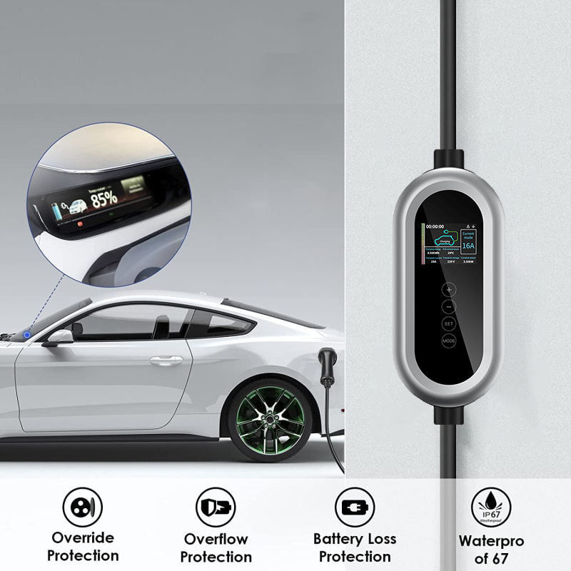 230V Tipe 2 Commercial Single Phase Electric Car Charger Untuk Tesla