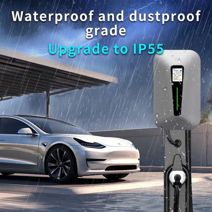 Tipe1 dan Tipe2 RFID LCD Screen Wall EV Charger Untuk Semua Mobil EV