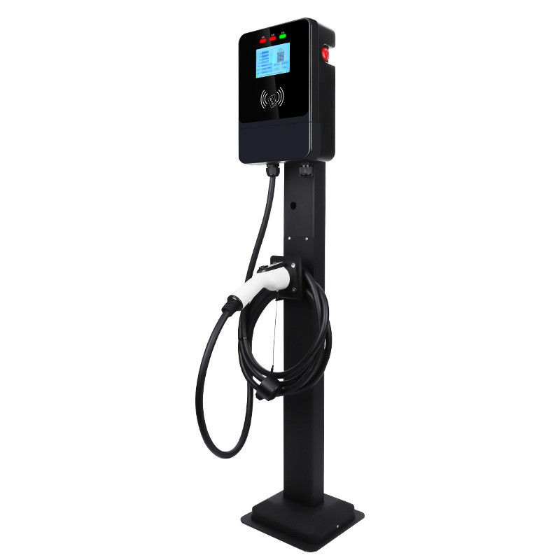 GBT 7kw Single Gun 4.3-Inch Screen 220V Wall EV Charger Dengan Tombol Darurat