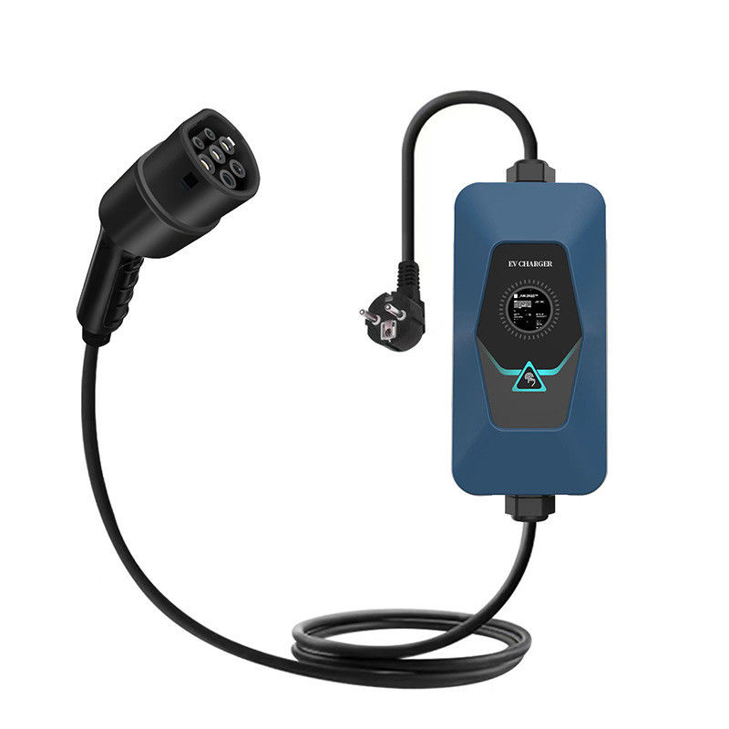 Type 2 Screen Display 32A Portable AC EV Charger Dengan Sertifikat CE